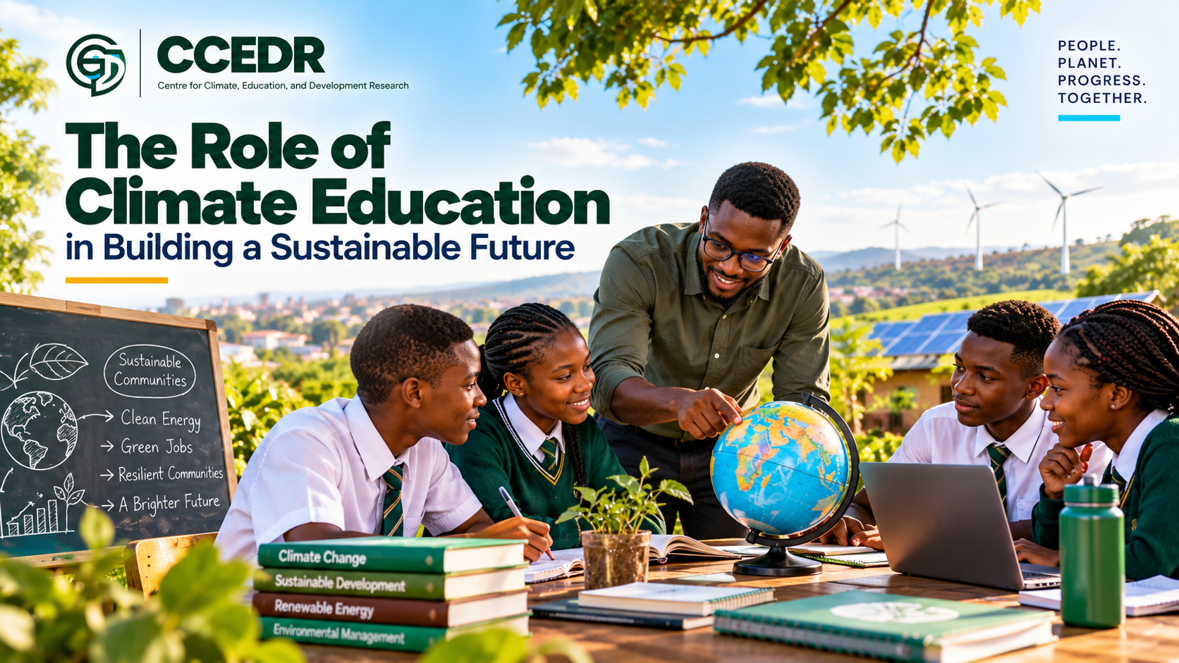 Students and educators learning about climate change and sustainable development in Africa